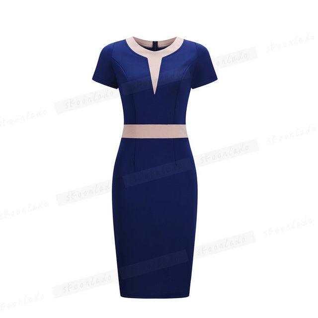 Office Ladies Pencil Sleeveless Clothes Dress For Women Work - Amazitshop