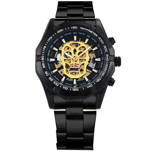 Official Automatic GOLD Watch Men Steel Strap Skeleton - Amazitshop