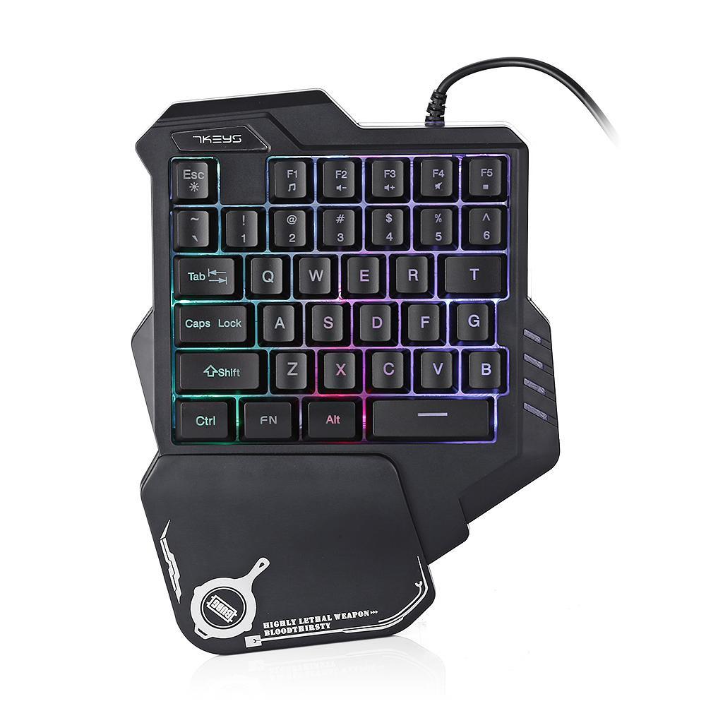 One - Handed Mechanical Gaming Keyboard RGB Backlit Portable Mini Gaming Keypad Game Controller - Amazitshop