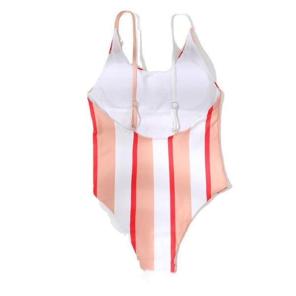 One - piece Bikini One - piece Swimsuit Striped Slimn - Amazitshop