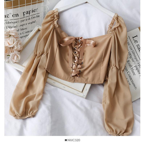 One - shoulder shoulder cuff sleeve shirt - Amazitshop