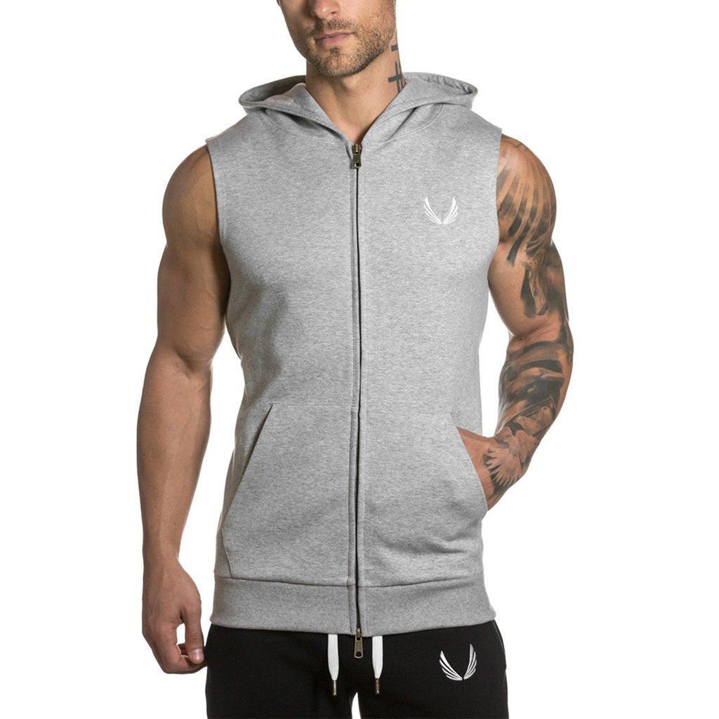 Outdoor Fitness Sports Tops Fashion Running Casual Cardigan Vest Men - Amazitshop
