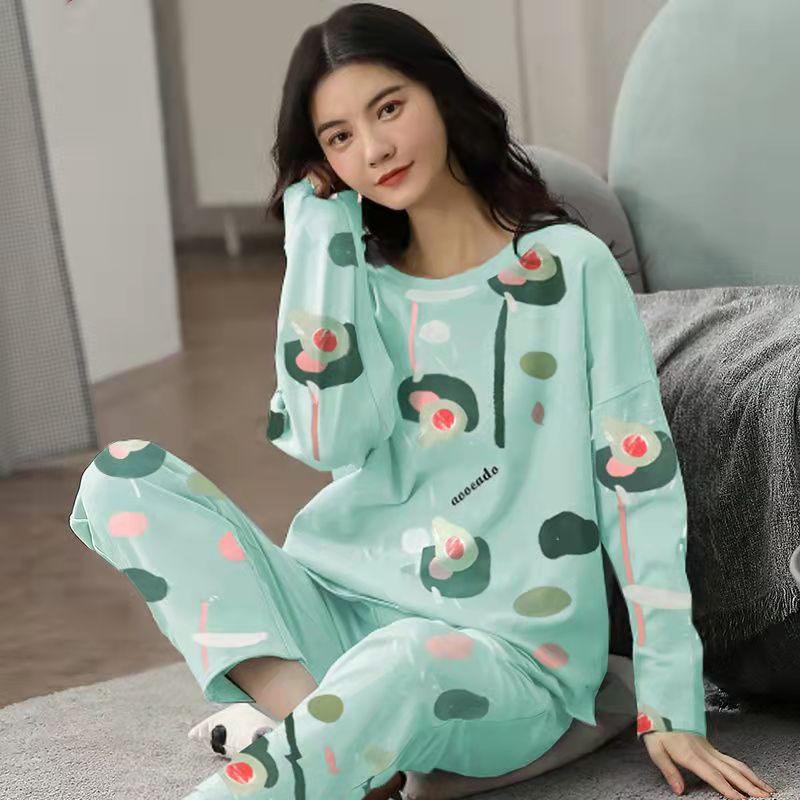 Pajamas Set Women Cute Cartoon Print Sleepwear 2 Piece Lounge Sets - Amazitshop