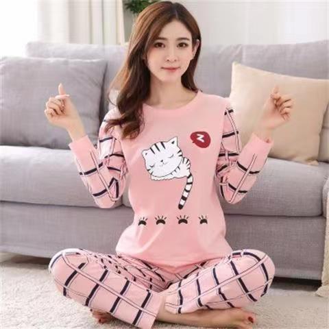 Pajamas Set Women Cute Cartoon Print Sleepwear 2 Piece Lounge Sets - Amazitshop