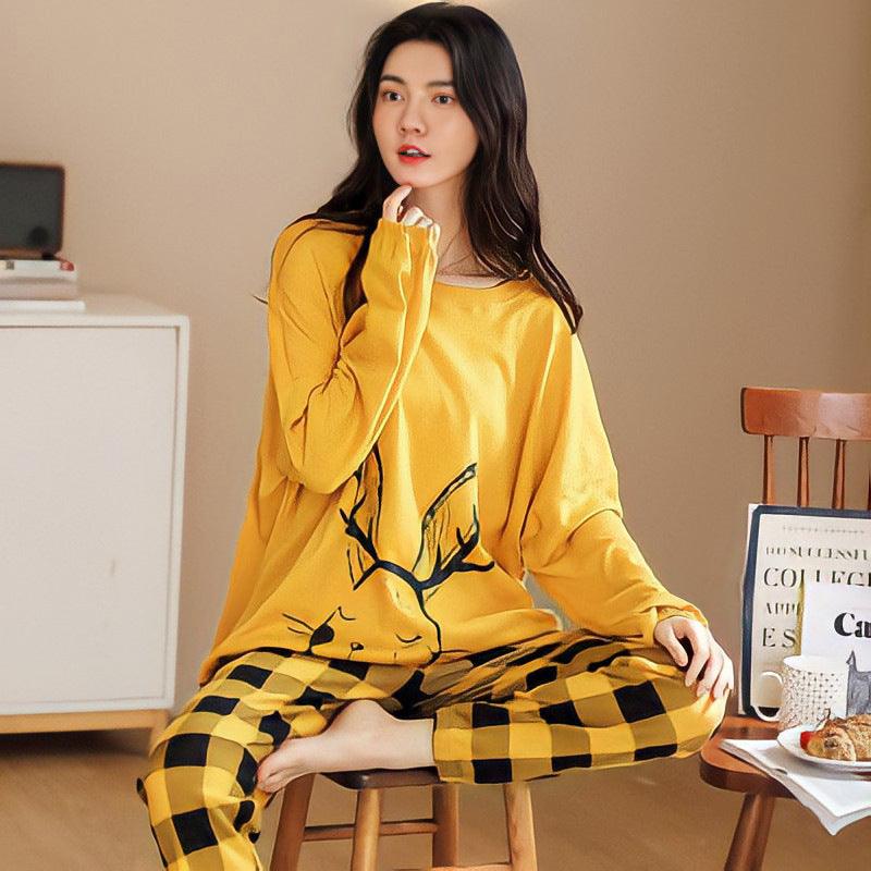 Pajamas Set Women Cute Cartoon Print Sleepwear 2 Piece Lounge Sets - Amazitshop