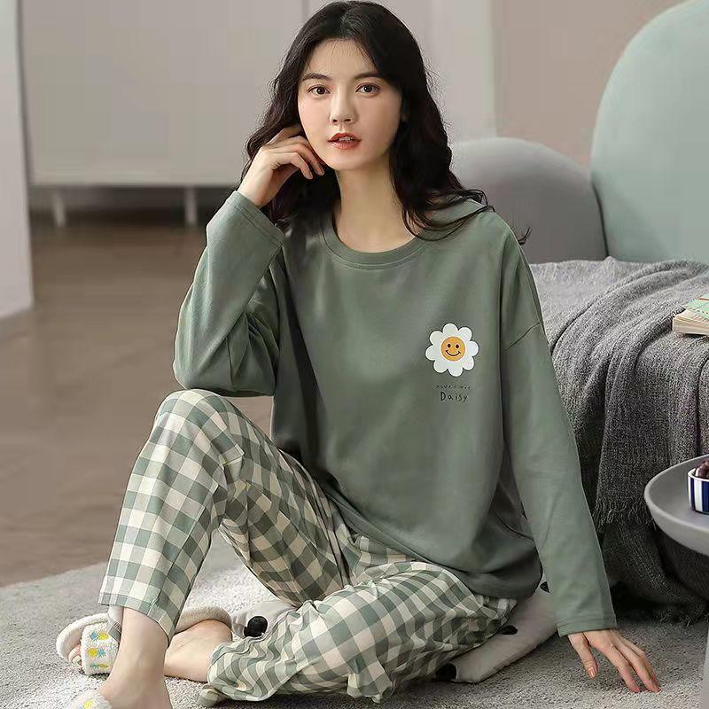 Pajamas Set Women Cute Cartoon Print Sleepwear 2 Piece Lounge Sets - Amazitshop