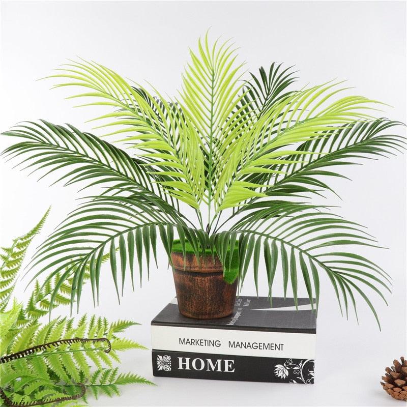 Palm tree leaf plant simulation plastic green plant - Amazitshop