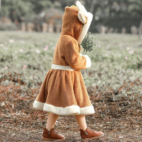 Parent - child Animal Costume Christmas Elk Skirt Play Coral Fleece Home Parent - child Outfit - Amazitshop