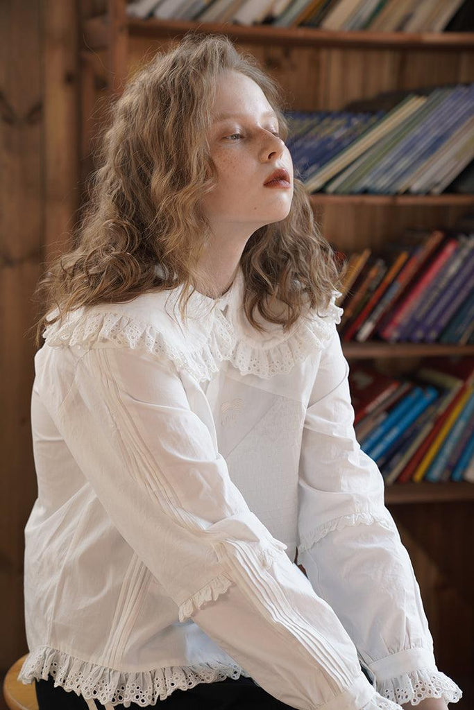 Patchwork white shirt - Amazitshop