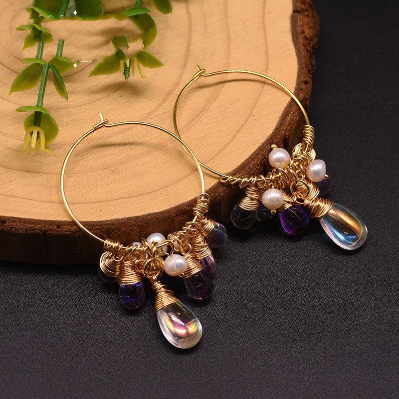 Pearl Czech crystal earrings - Amazitshop