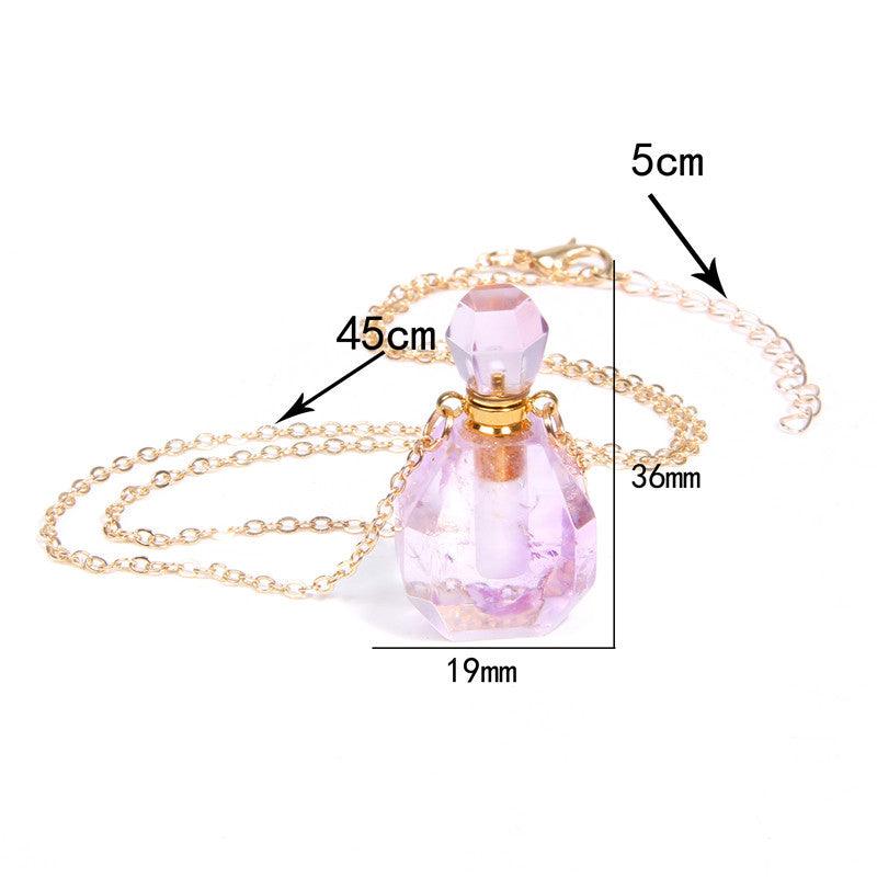Perfume bottle crystal pendant necklace - Amazitshop