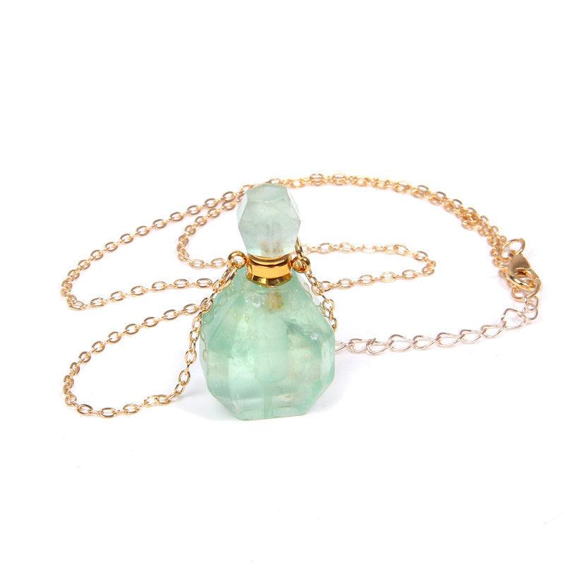 Perfume bottle crystal pendant necklace - Amazitshop