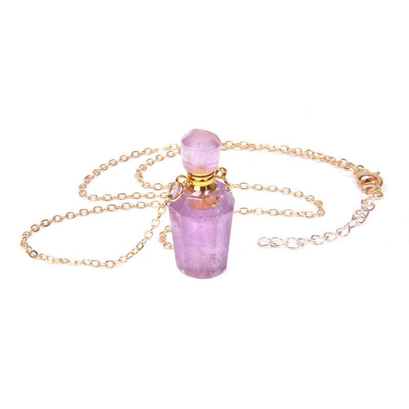 Perfume bottle crystal pendant necklace - Amazitshop