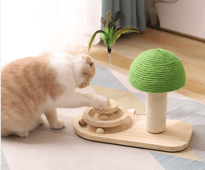 Pet Cat Tree Toys Cat Scratch Post Pet Furniture Scratching Post Cats Claw Scratcher Double Sisal Balls Cat Accessories - Amazitshop