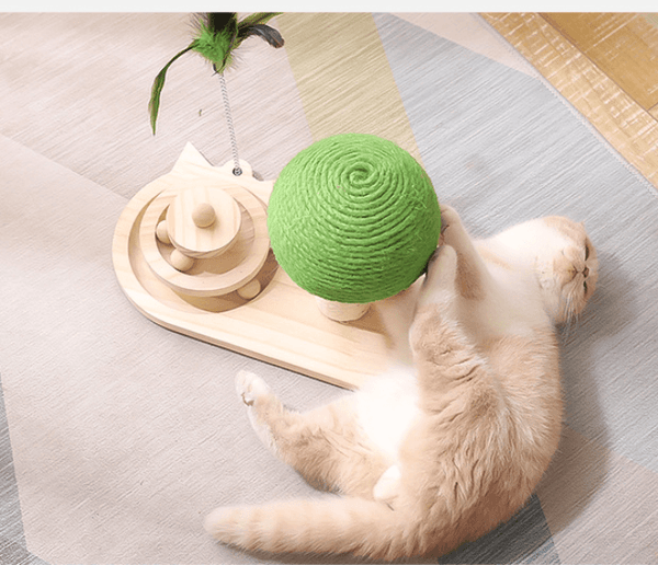 Pet Cat Tree Toys Cat Scratch Post Pet Furniture Scratching Post Cats Claw Scratcher Double Sisal Balls Cat Accessories - Amazitshop