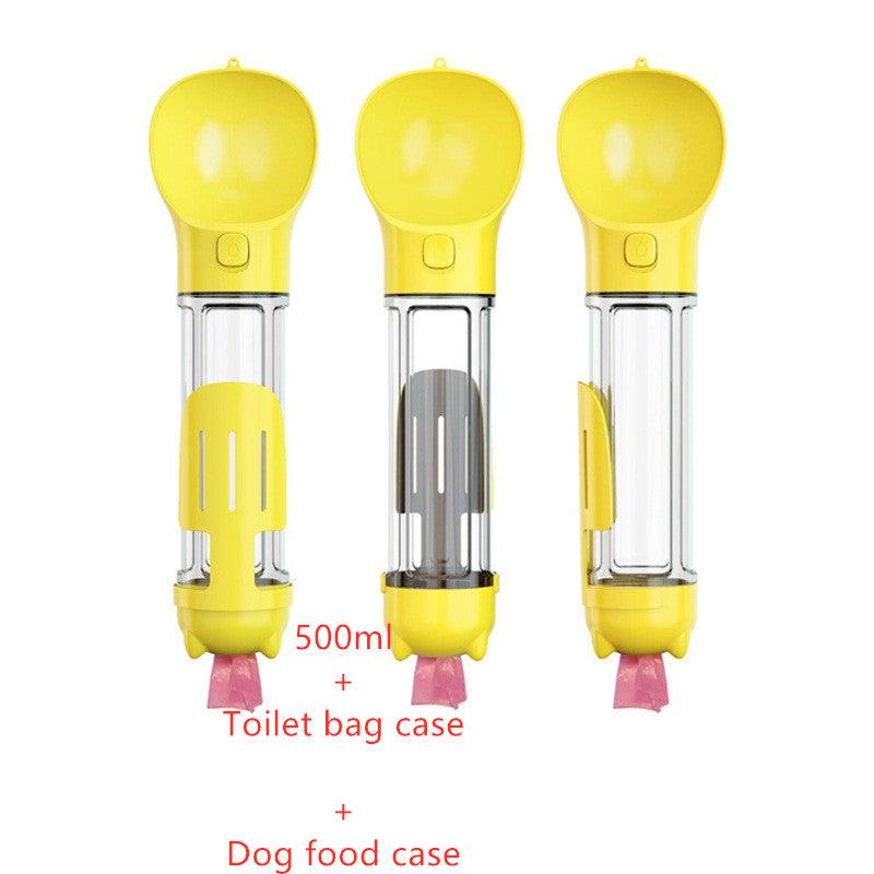 Pet Water Bottle Feeder Bowl Garbage Bag Storage Portable Pet Outdoor Travel 3 In 1 Dog Water Bottle - Amazitshop