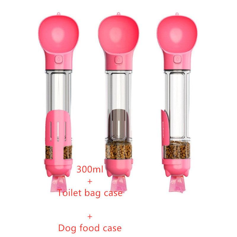 Pet Water Bottle Feeder Bowl Garbage Bag Storage Portable Pet Outdoor Travel 3 In 1 Dog Water Bottle - Amazitshop