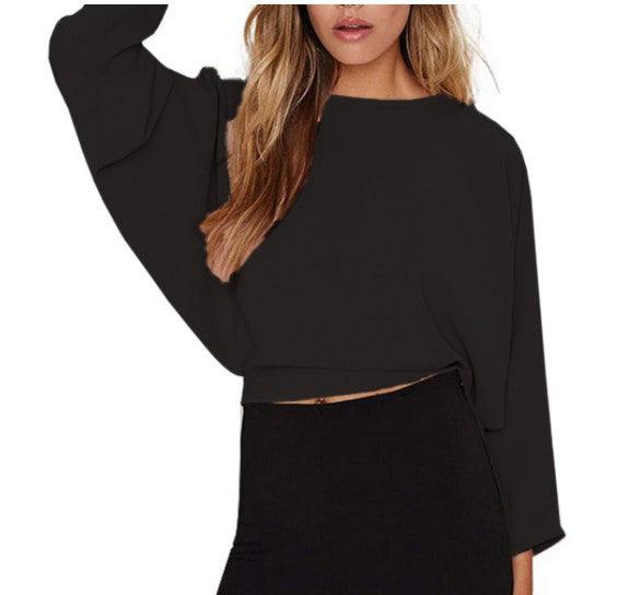 Plus size chiffon bat sleeve shirt - Amazitshop