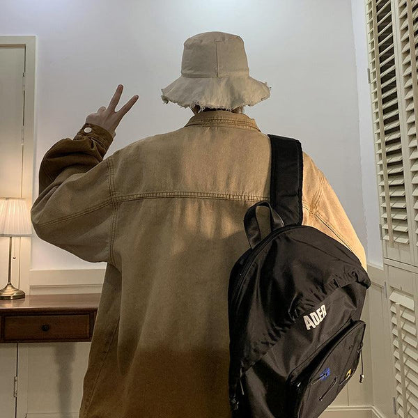 Plus Size Denim Two - tone Gradient Coat Jacket - Amazitshop