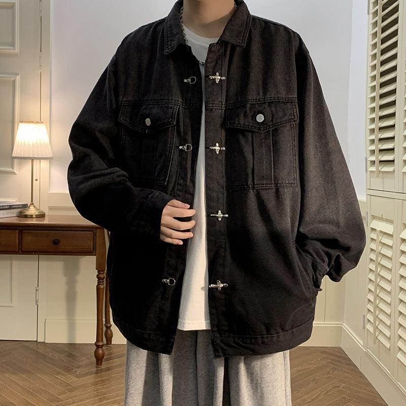 Plus Size Denim Two - tone Gradient Coat Jacket - Amazitshop