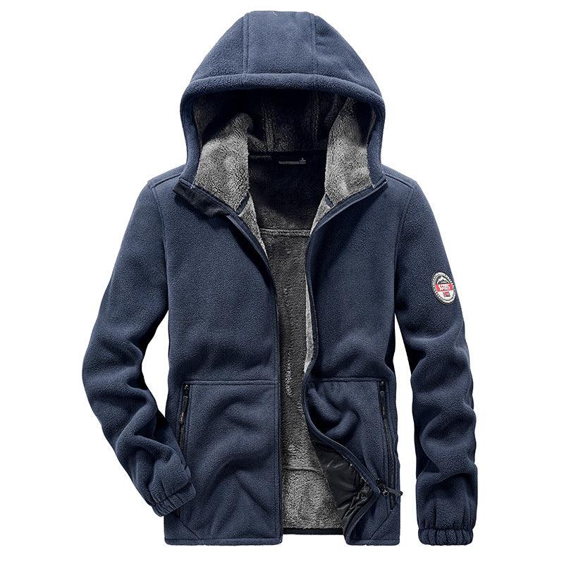 Plus Size Men's Jacket Sports Hooded Fleece - lined - Amazitshop