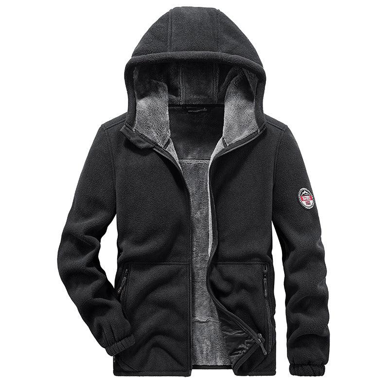 Plus Size Men's Jacket Sports Hooded Fleece - lined - Amazitshop