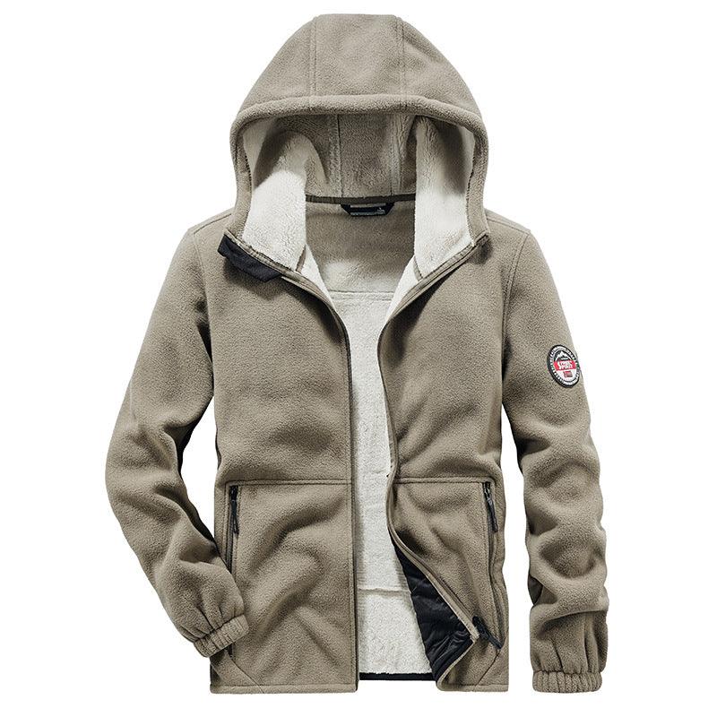 Plus Size Men's Jacket Sports Hooded Fleece - lined - Amazitshop