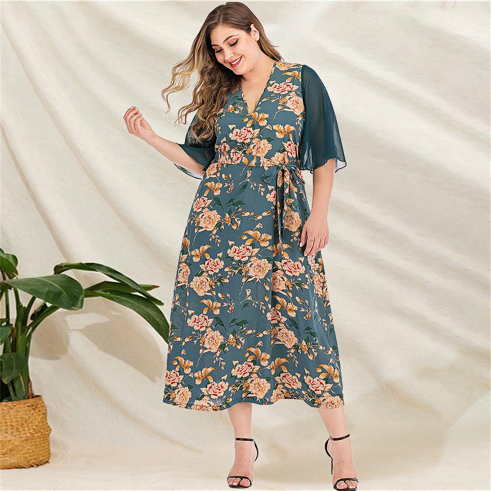 Plus size print dress - Amazitshop