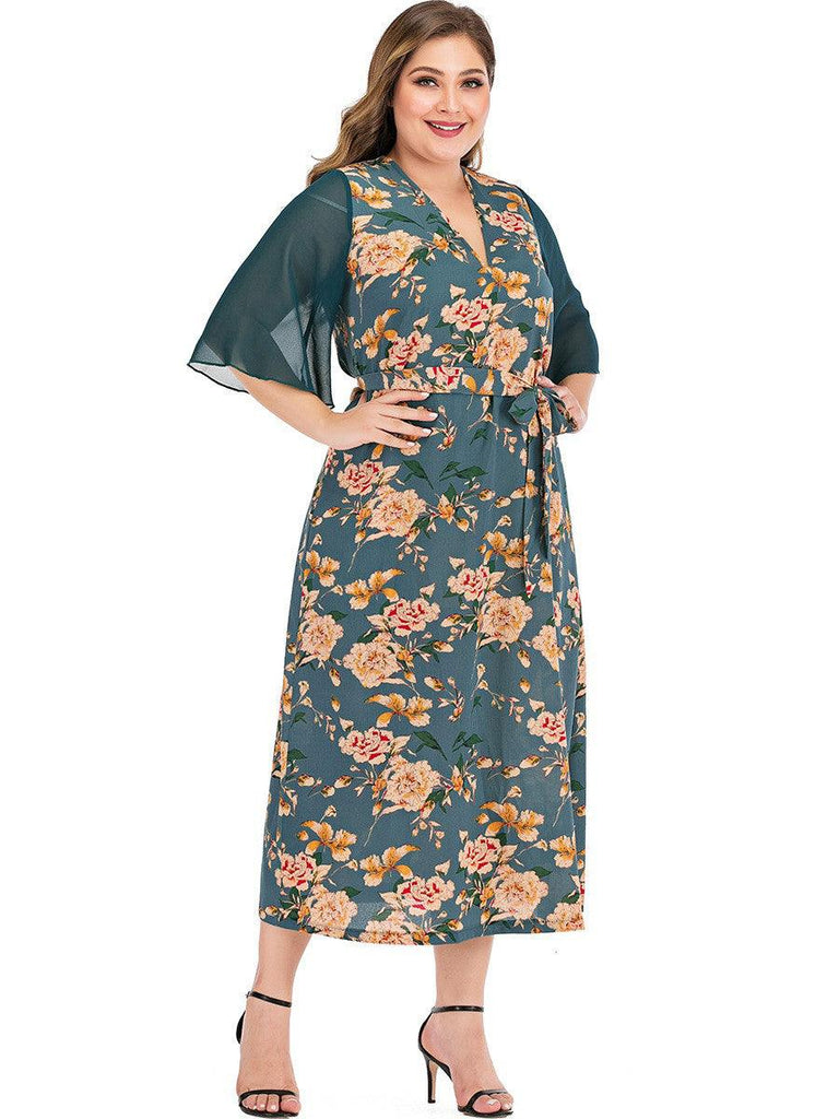 Plus size print dress - Amazitshop