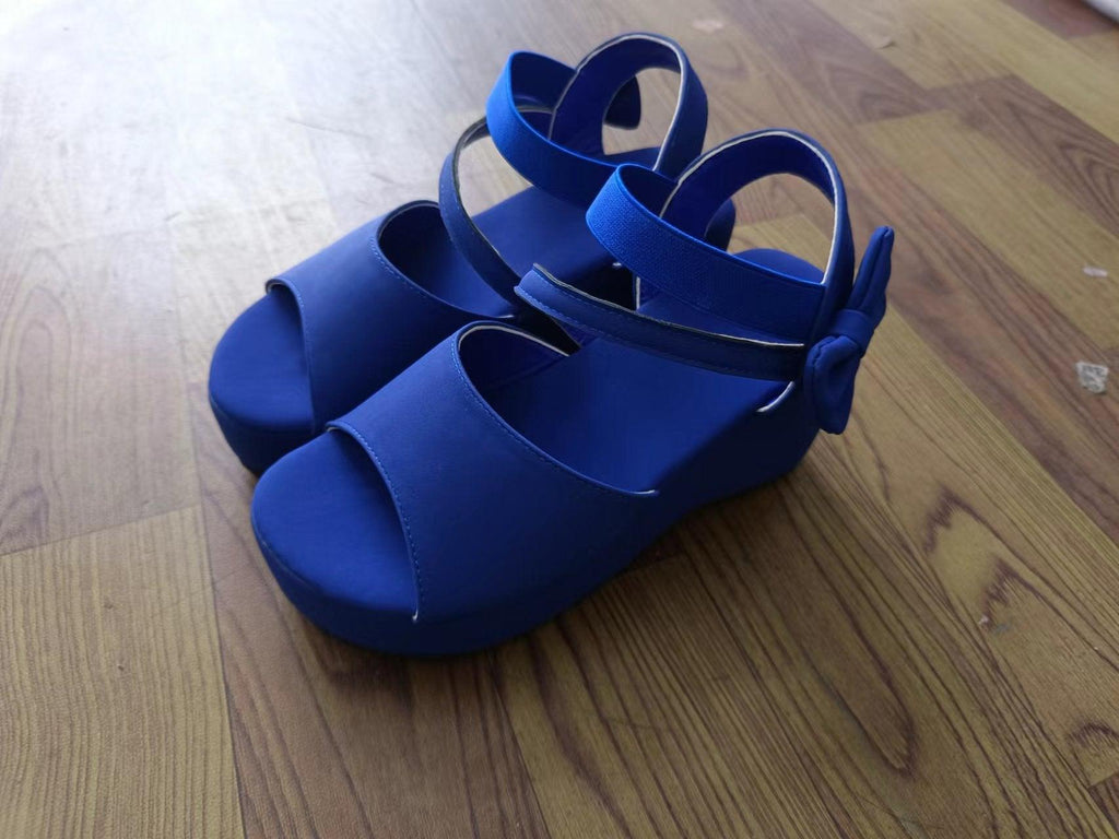 Plus Size Suede Wedge Peep Toe Sandals For Women - Amazitshop