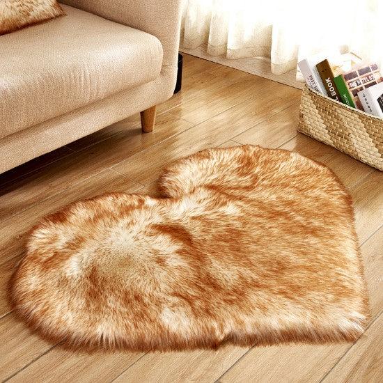 Plush Heart Shaped Carpet Non - Slip Mat Fluffy Rug Floor Mat Blanket Sofa Cushion Foot Pad Carpets For Living Room Home Decor - Amazitshop