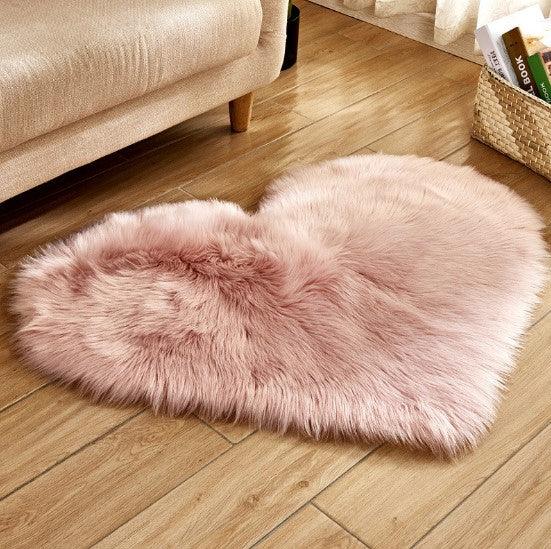Plush Heart Shaped Carpet Non - Slip Mat Fluffy Rug Floor Mat Blanket Sofa Cushion Foot Pad Carpets For Living Room Home Decor - Amazitshop