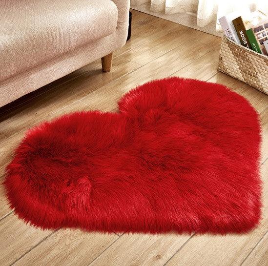 Plush Heart Shaped Carpet Non - Slip Mat Fluffy Rug Floor Mat Blanket Sofa Cushion Foot Pad Carpets For Living Room Home Decor - Amazitshop