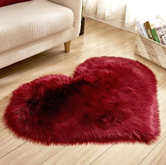 Plush Heart Shaped Carpet Non - Slip Mat Fluffy Rug Floor Mat Blanket Sofa Cushion Foot Pad Carpets For Living Room Home Decor - Amazitshop