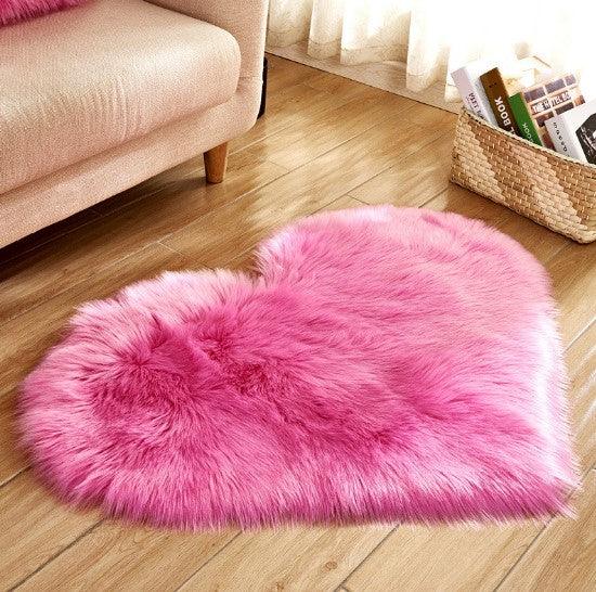 Plush Heart Shaped Carpet Non - Slip Mat Fluffy Rug Floor Mat Blanket Sofa Cushion Foot Pad Carpets For Living Room Home Decor - Amazitshop