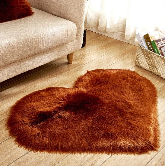 Plush Heart Shaped Carpet Non - Slip Mat Fluffy Rug Floor Mat Blanket Sofa Cushion Foot Pad Carpets For Living Room Home Decor - Amazitshop