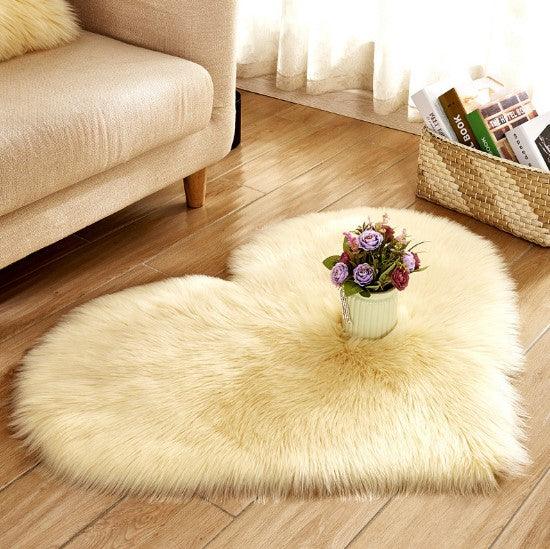 Plush Heart Shaped Carpet Non - Slip Mat Fluffy Rug Floor Mat Blanket Sofa Cushion Foot Pad Carpets For Living Room Home Decor - Amazitshop