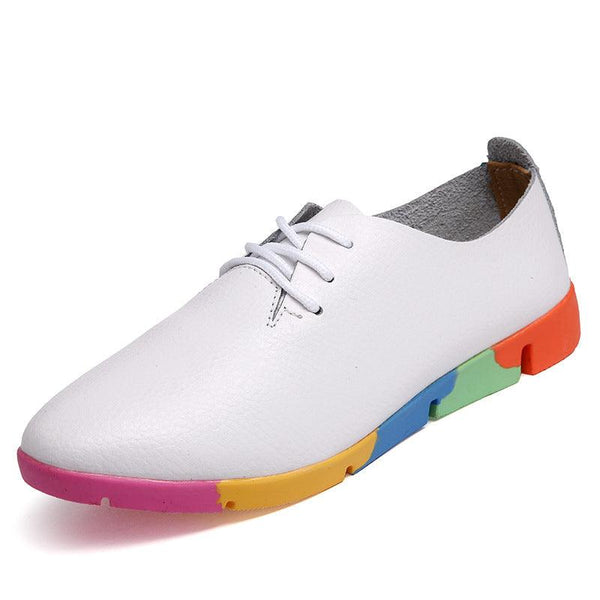 Pointed Shoes Women Leather White Shoes Women Nurse Shoes Casual Shoes Wholesale Specials - Amazitshop