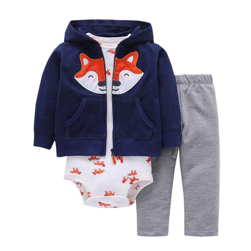 Polar Fleece Hooded Zip Romper Set - Amazitshop
