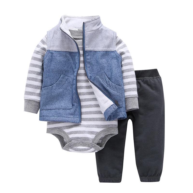 Polar Fleece Hooded Zip Romper Set - Amazitshop