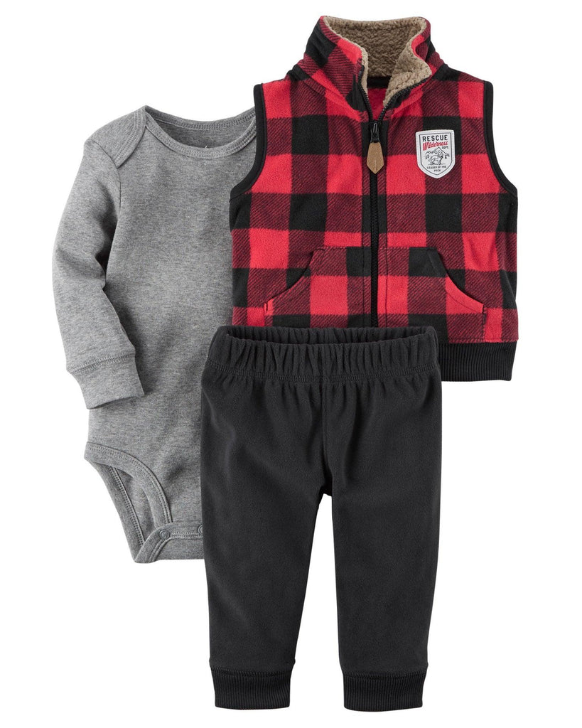 Polar Fleece Hooded Zip Romper Set - Amazitshop