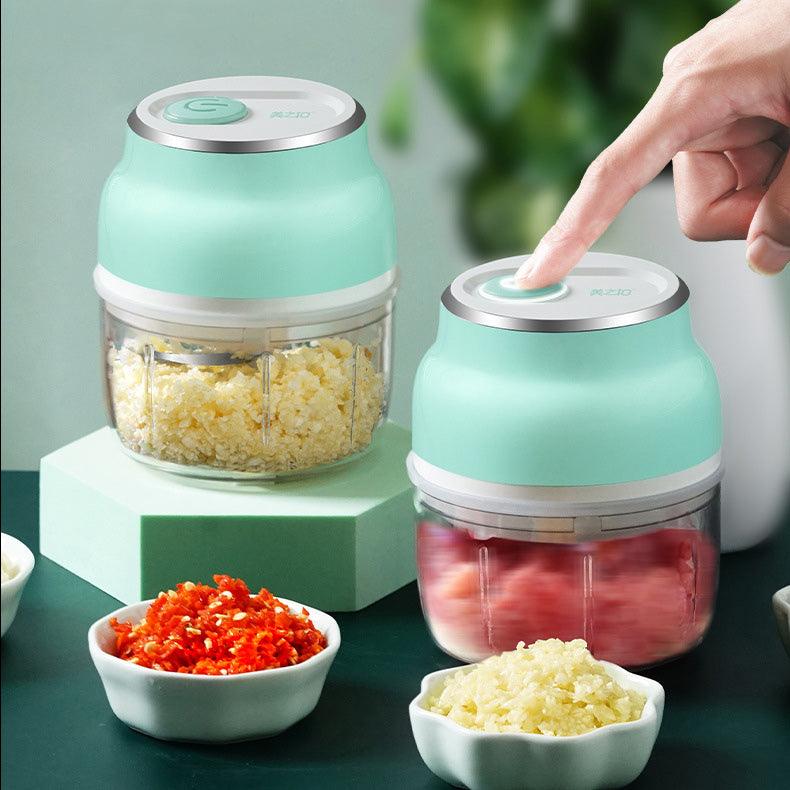 Portable Electric Mini Garlic Cutter Masher Vegetable Fruit Meat Food Chopper Grinder - Amazitshop