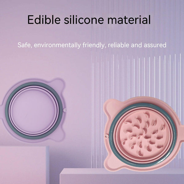 Portable Silicone Double Dog Food Bowls Foldable Non - Slip Cat Bowl Pet Travel Anti - Choking Feeding Bowl Outdoor - Amazitshop