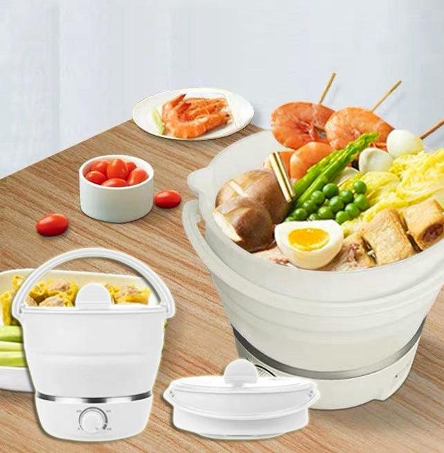 Portable Travel Folding Electric Cooker Multifunctional Electric Hot Pot Food Grade Silicone Dormitory Mini Electric Cooker - Amazitshop
