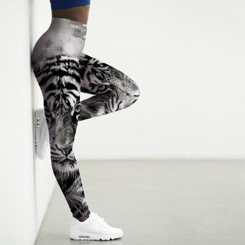 Printed Animal Bodysuit Yoga Pants Gym Wear - Amazitshop