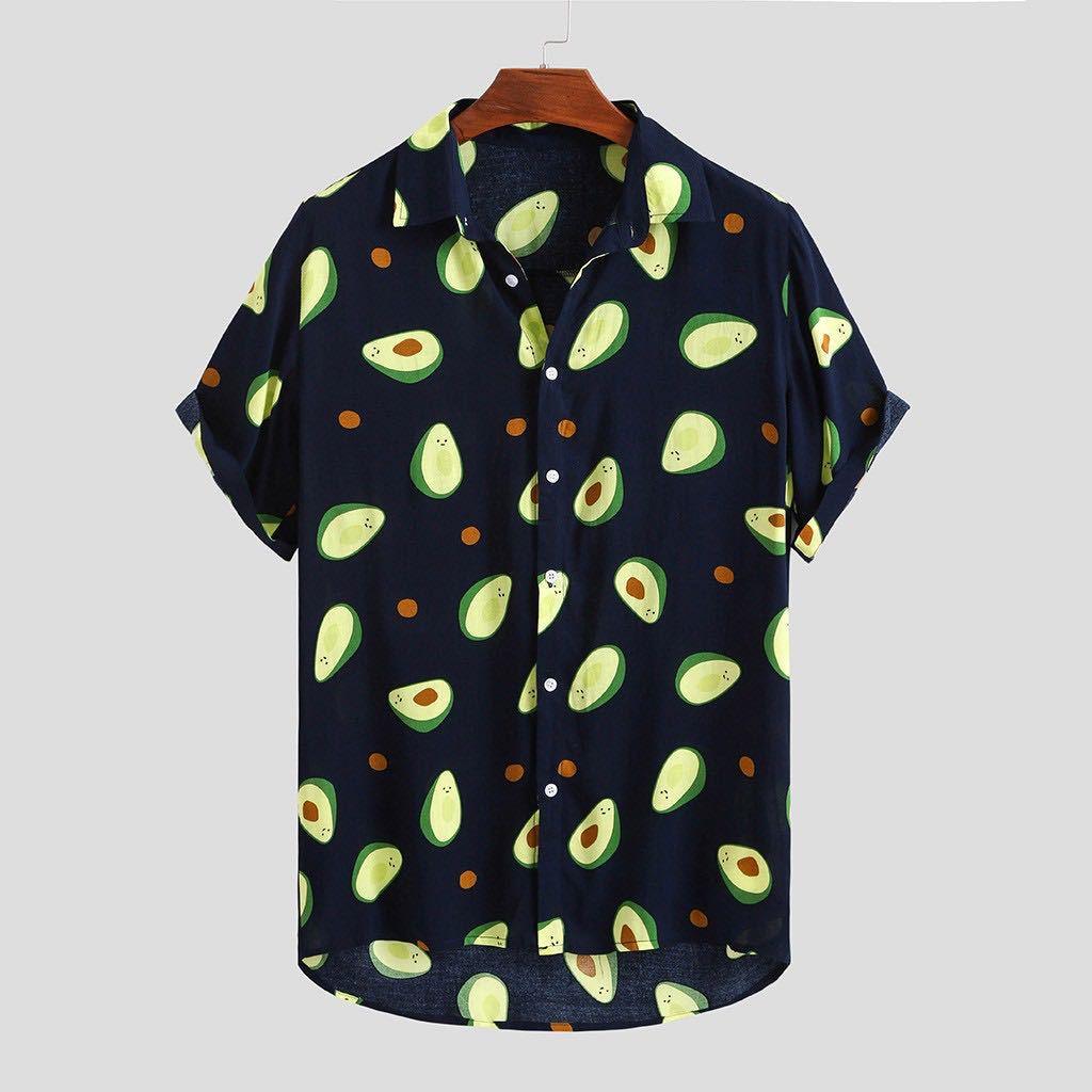 Printed beachwear avocado men's short sleeve - Amazitshop