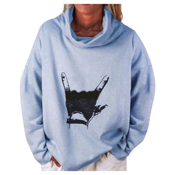 Printed loose - fit women's sweater - Amazitshop