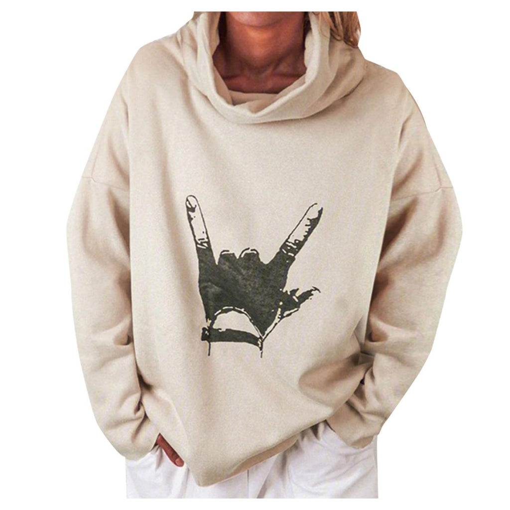 Printed loose - fit women's sweater - Amazitshop