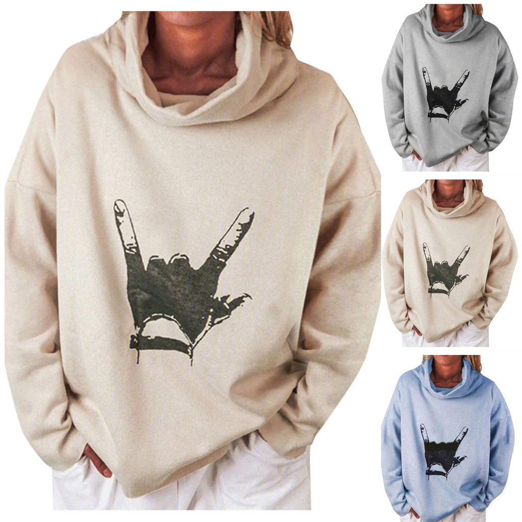 Printed loose - fit women's sweater - Amazitshop