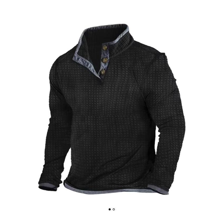 Printed Stand Collar Pullover Casual Jacket - Amazitshop